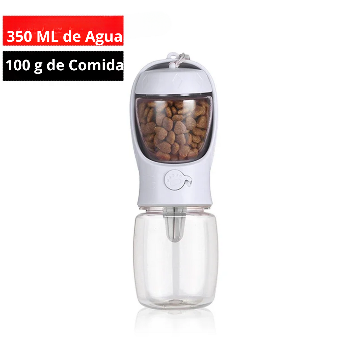 Botella de agua portátil para perros pequeños y gatos con depósito/tazón de alimento, ideal para viajes y actividades aire libre
