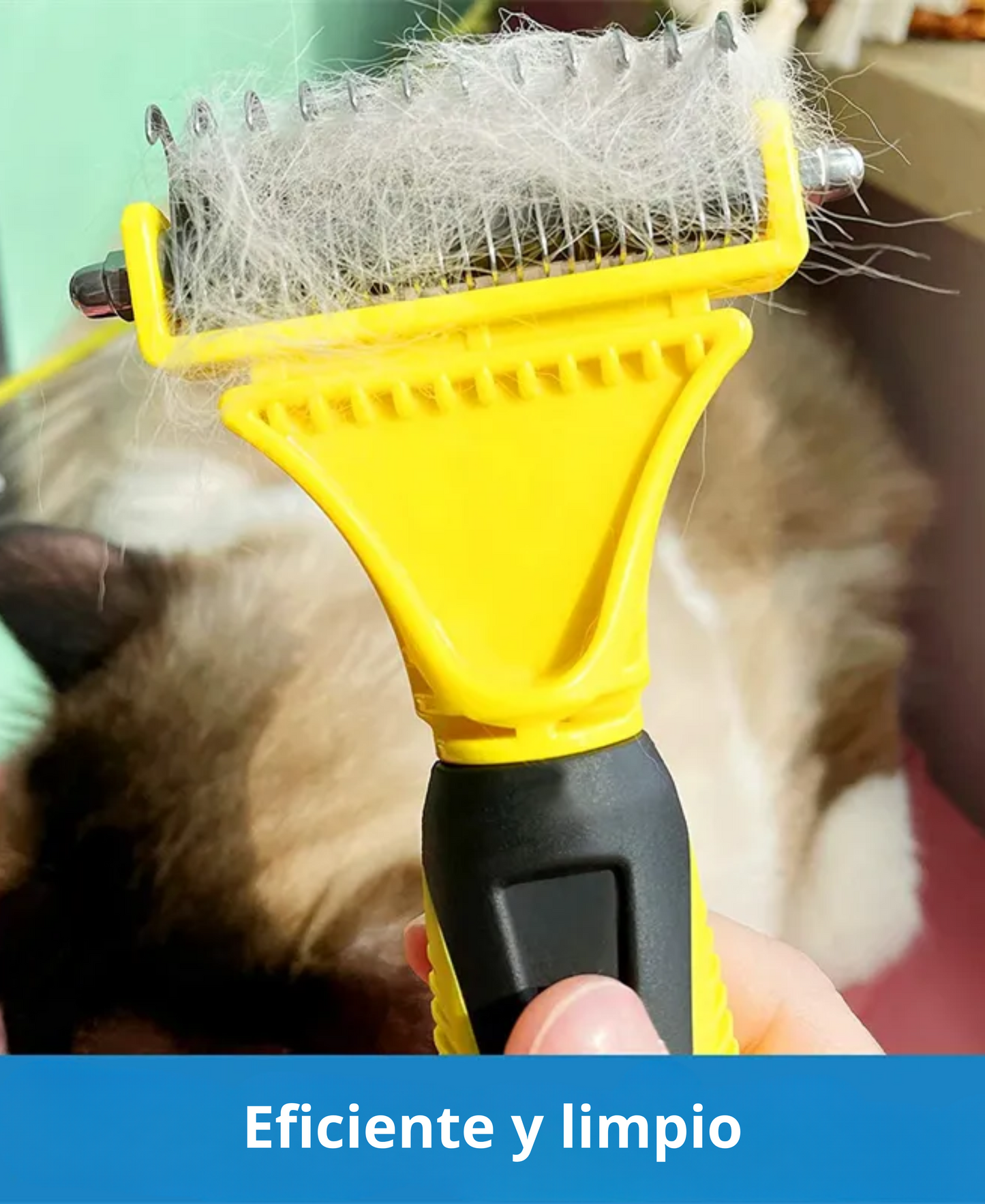 Cepillo-rastrillo de dos cabezas removedor de nudos, pelo enredado, enmarañado y suelto; para perros, gatos y conejos