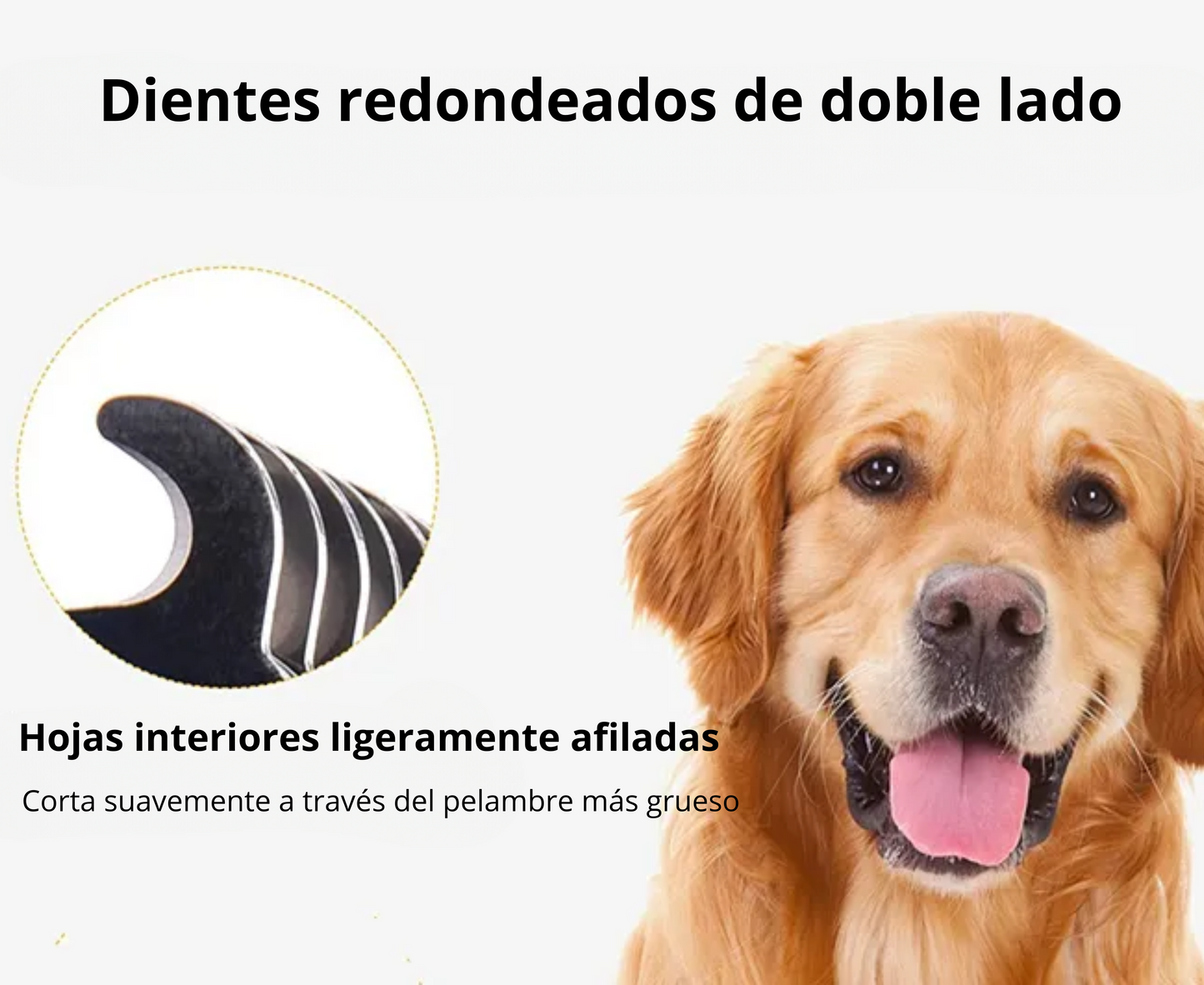 Cepillo-rastrillo de dos cabezas removedor de nudos, pelo enredado, enmarañado y suelto; para perros, gatos y conejos