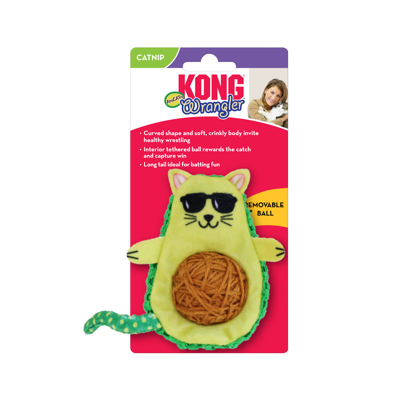 Kong Gato Aguacate con Bola de Hilo