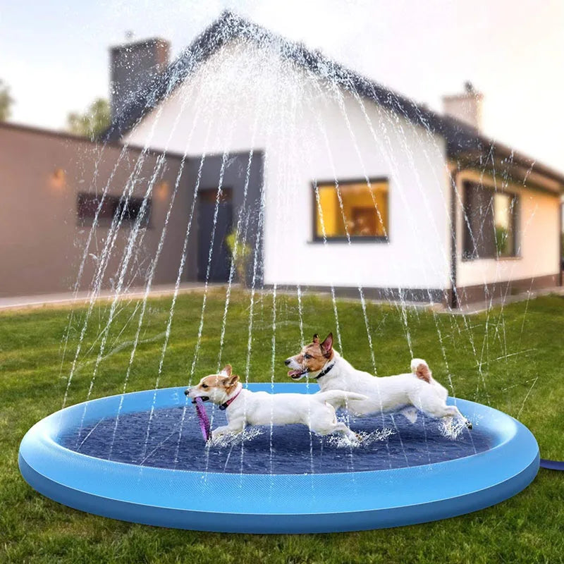 Alberca familiar inflable con rociadores para mascotas (perros/gatos) para jugar y refrescarse