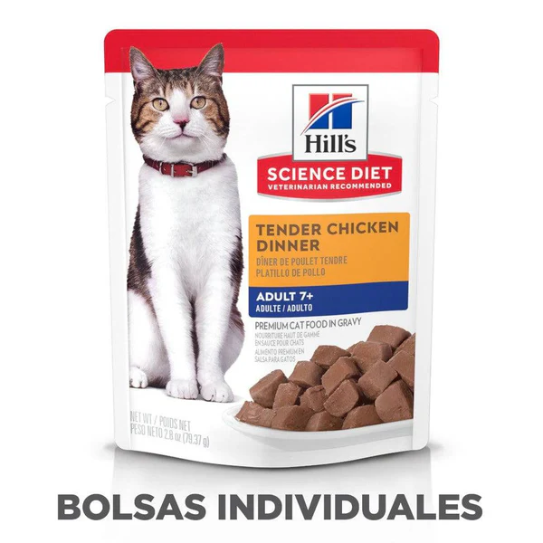 Hill’s Science Diet Gato Senior 7+ en Sobre – Pollo Suave y Nutritivo 79gr