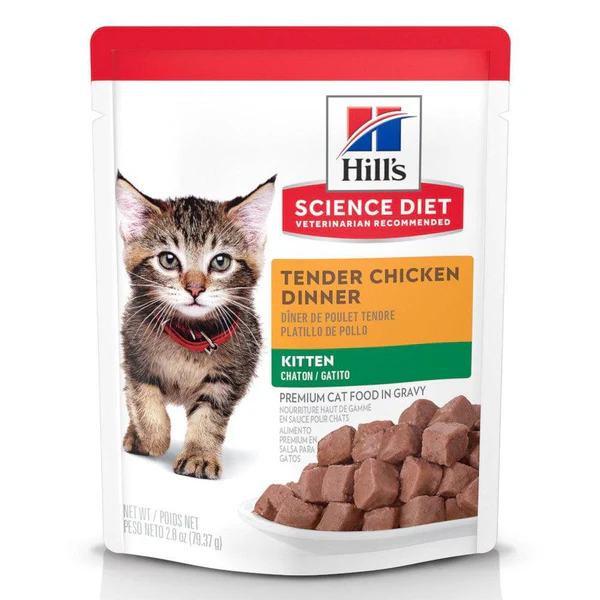 Hill’s Science Diet Kitten Pouch – Platillo de Pollo Saludable para Gatito (24 Unidades de 79 g)
