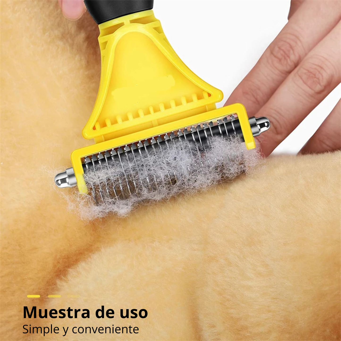 Cepillo-rastrillo de dos cabezas removedor de nudos, pelo enredado, enmarañado y suelto; para perros, gatos y conejos