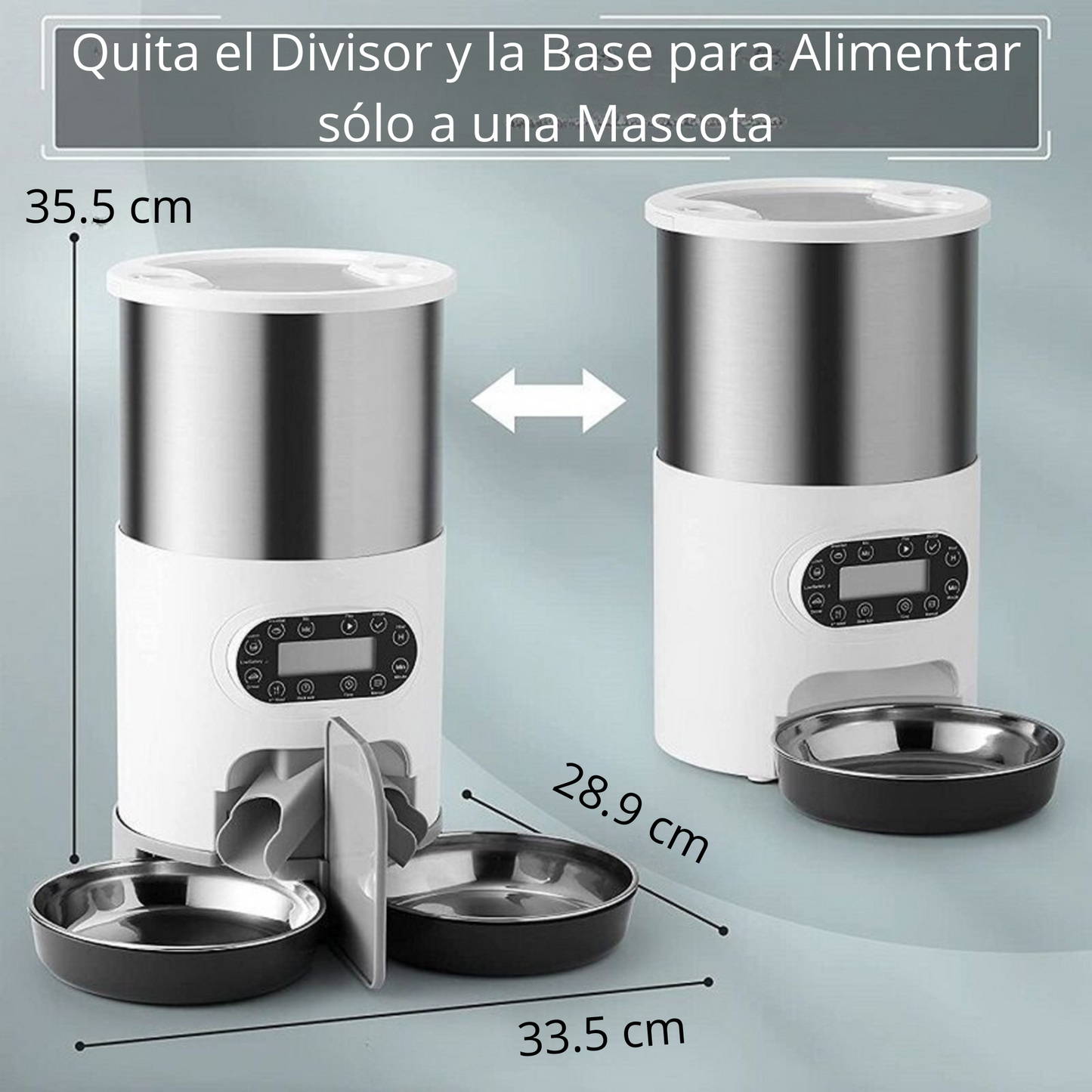 Alimentador automático inteligente para perros y gatos con dispensador de 4.5 litros de comida seca
