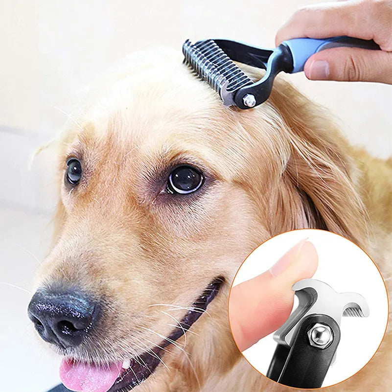 Cepillo profesional desenredante, removedor de pelo, cortador de nudos, quita pelaje apelmazado; para perros, gatos y conejos