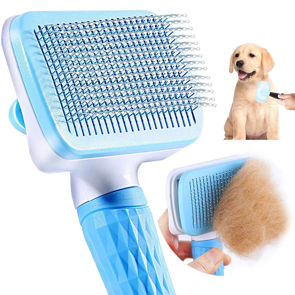 Cepillo removedor de pelo, cuidado y aseo para perros y gatos de pelo largo