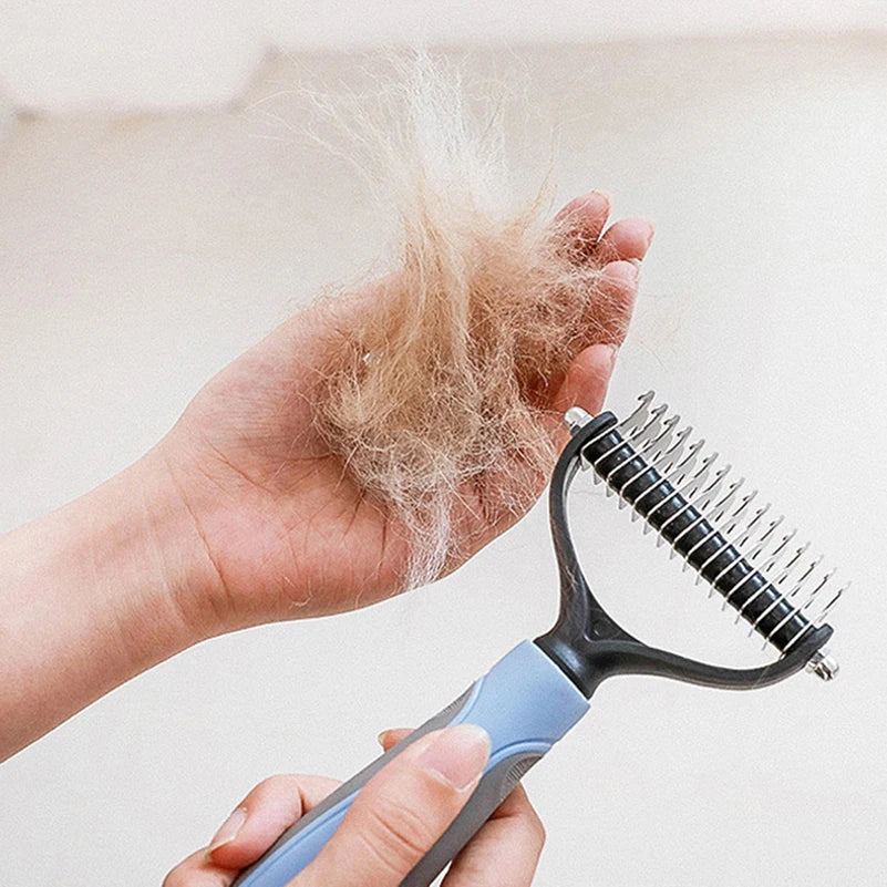 Cepillo profesional desenredante, removedor de pelo, cortador de nudos, quita pelaje apelmazado; para perros, gatos y conejos