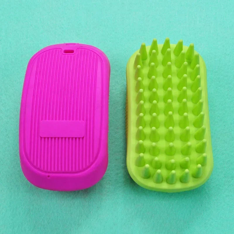 Cepillo-peine ajustable, tipo guante, para baño removedor de pelo, con función de masaje; para perros y gatos