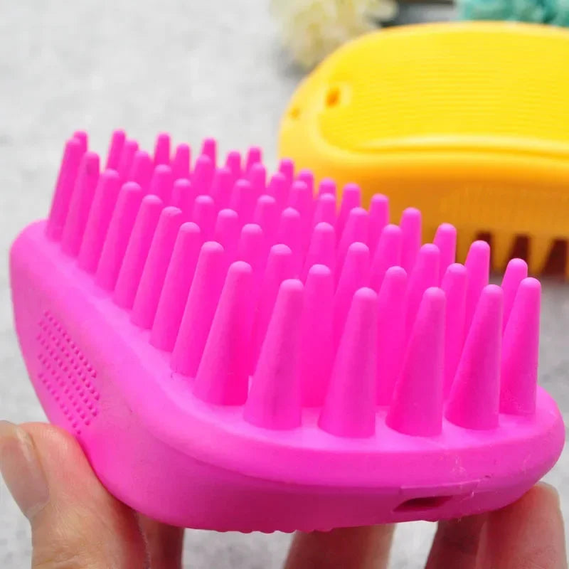 Cepillo-peine ajustable, tipo guante, para baño removedor de pelo, con función de masaje; para perros y gatos