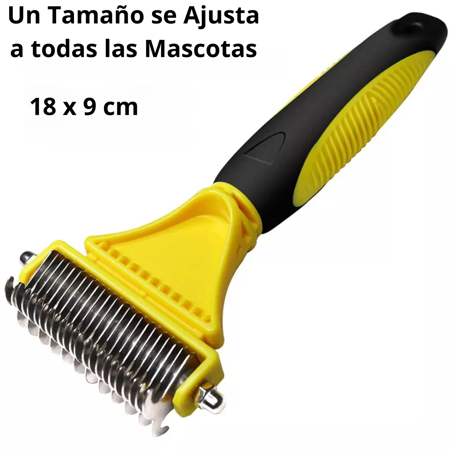 Cepillo-rastrillo de dos cabezas removedor de nudos, pelo enredado, enmarañado y suelto; para perros, gatos y conejos