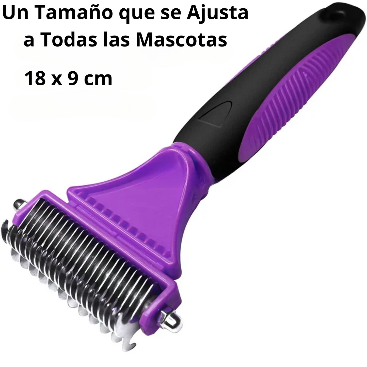 Cepillo-rastrillo de dos cabezas removedor de nudos, pelo enredado, enmarañado y suelto; para perros, gatos y conejos