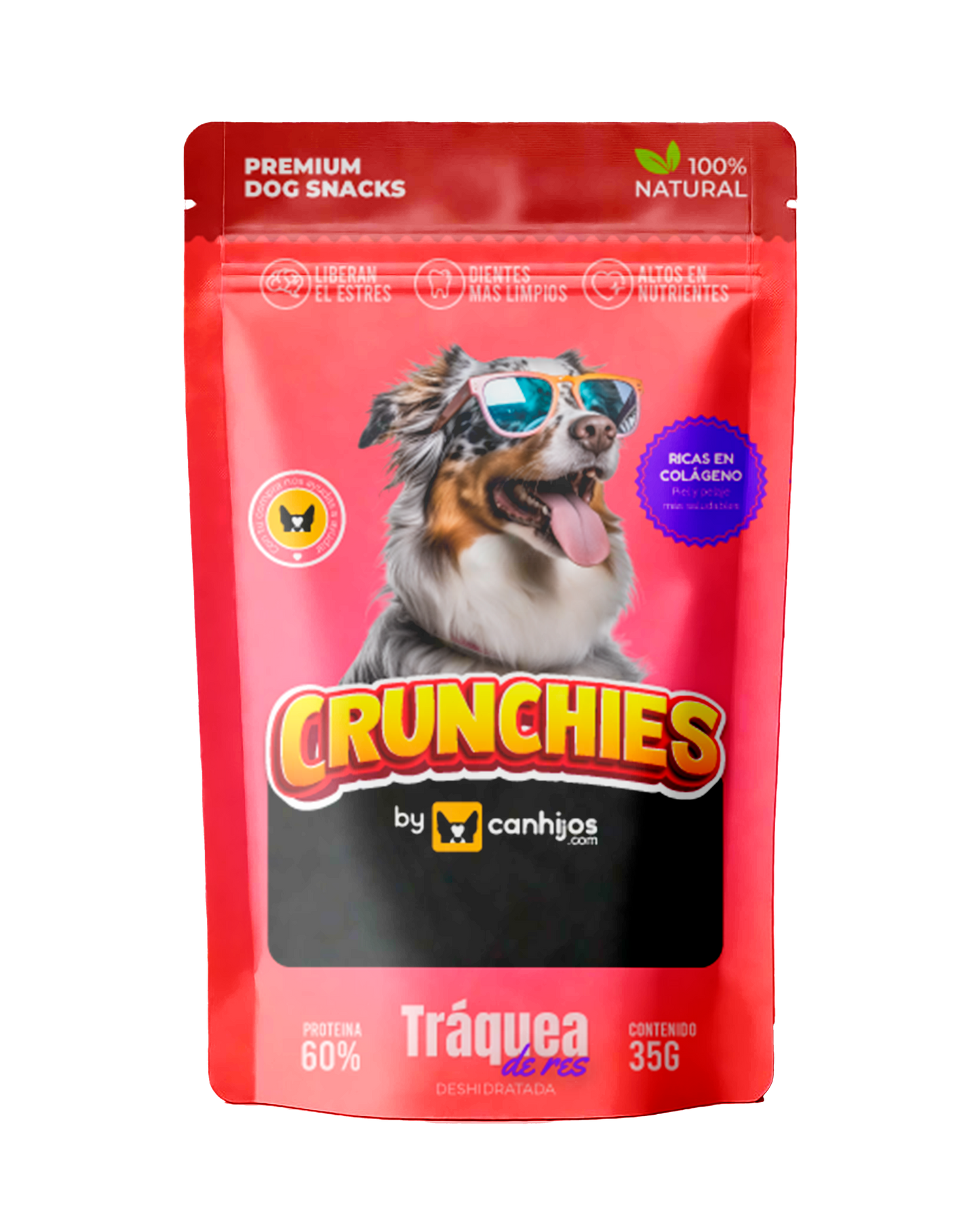 Crunchies-Premios de Tráquea de Res 35 Gr.