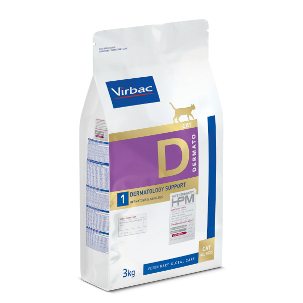 HPM-Virbac Cat Dermatology Support-Soporte de la piel y el pelo 3 Kg