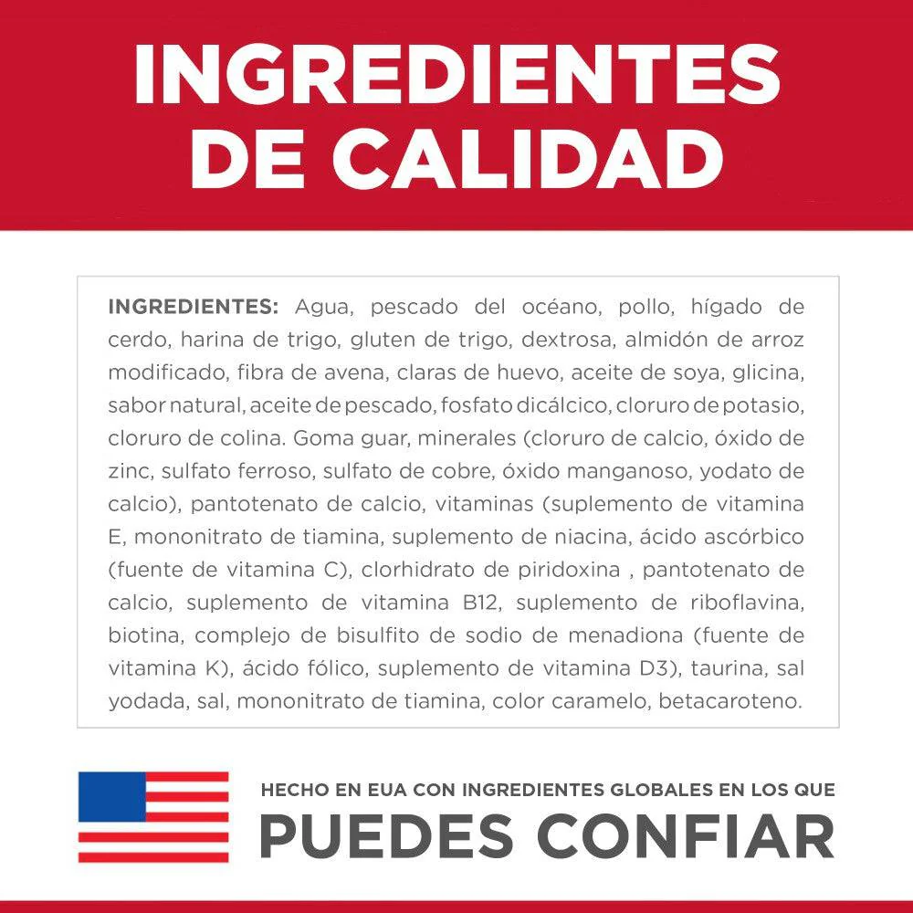 Hill’s Science Diet Adult – Alimento Húmedo en Pouch para Gato Adulto (24 Sobres de 79 g, Platillo de Pescado Marino)