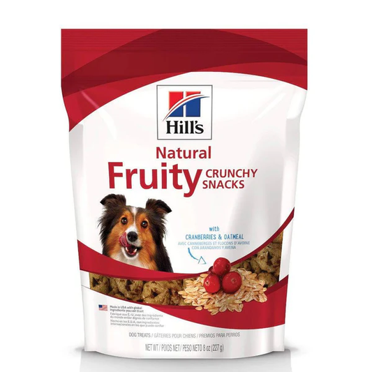 🍪💙 ¡Crujientes, frutales y saludables! Premios Hill’s Natural Fruity Crunchy con arándano y avena: un snack que consiente y nutre 🐾
