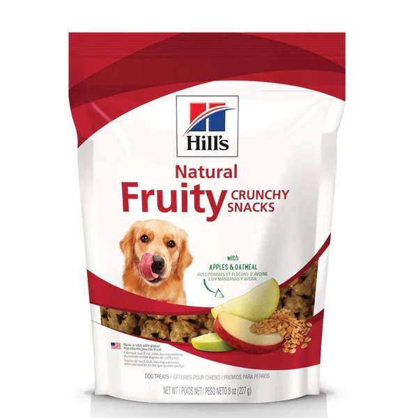 🍎💚 ¡Muerde la felicidad! Premios Hill’s Natural Fruity Crunchy con manzana y avena: puro amor en cada bocado 🐾🍪