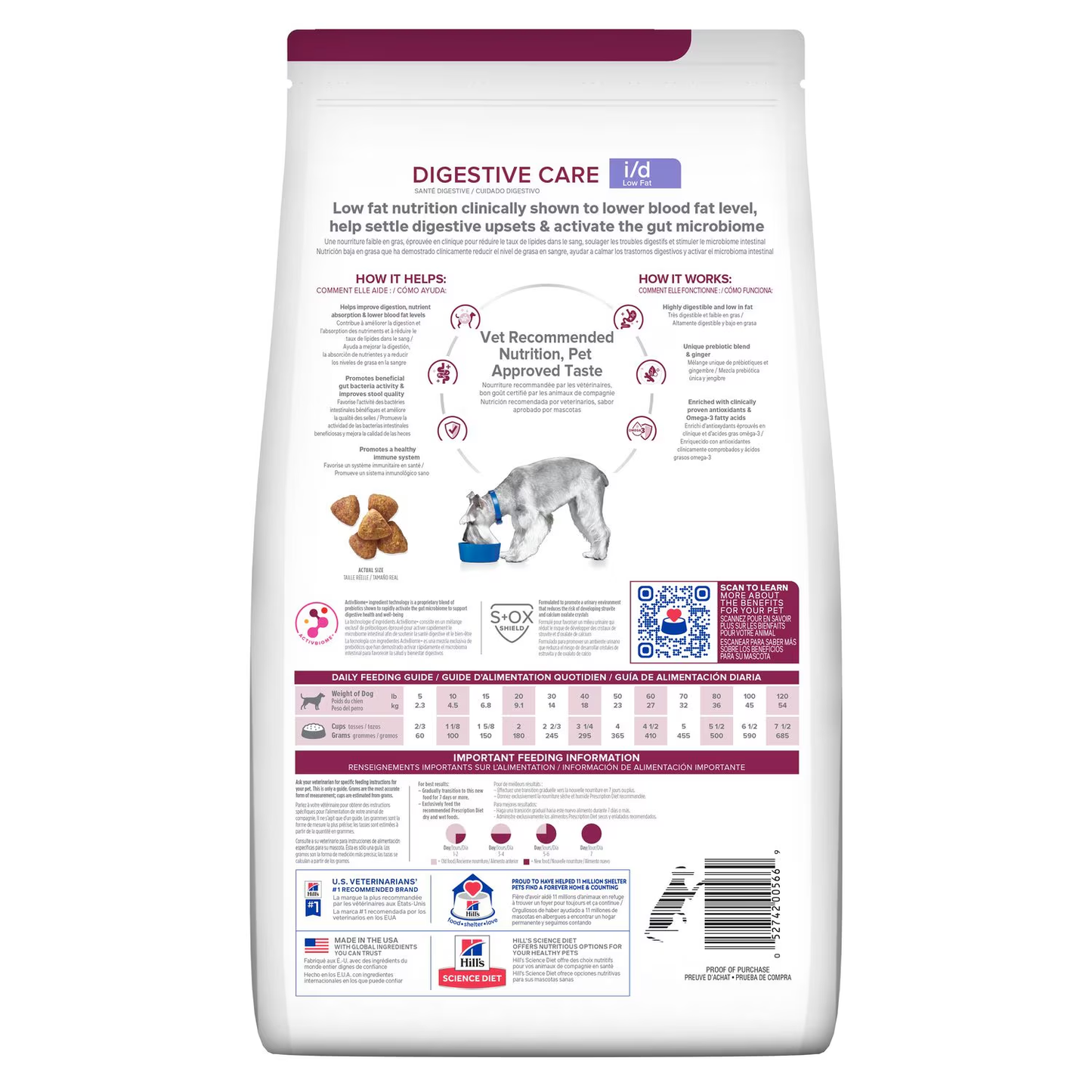 Hill's Prescription Diet i/d Low Fat para Perros 3.86 Kg | Alimento Seco Digestivo Bajo en Grasa
