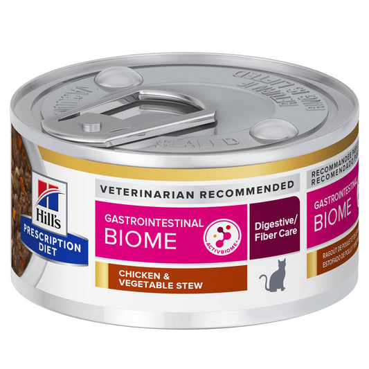 Hill's Prescription Diet Gastrointestinal Biome Estofado para Gato Adulto – Caja con 24 Latas de 80g