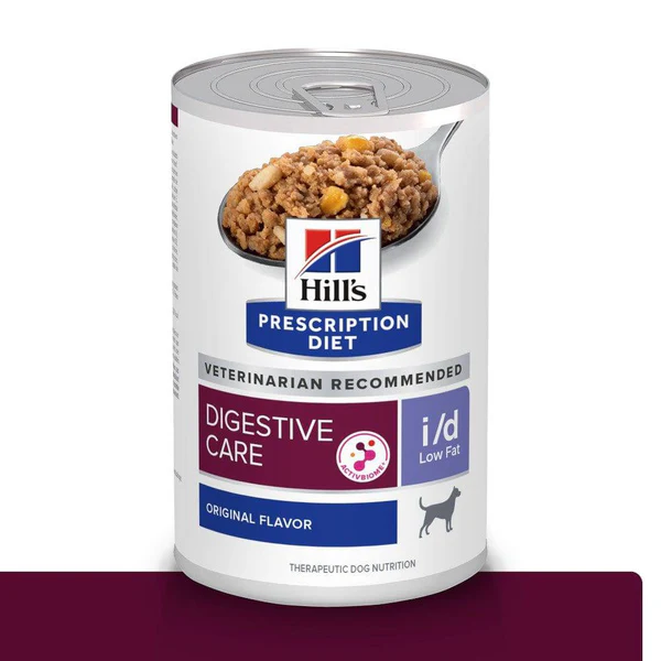 ¡Adiós pancitas sensibles! 🐕💕 Hill’s i/d Low Fat – Lata 369 g, digestión sana sin grasa de más (Caja con 12)