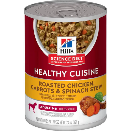 🍽️ Hill's Healthy Cuisine Estofado – Sabor casero con pollo, zanahorias y espinacas que tu perro amará 💚🐶