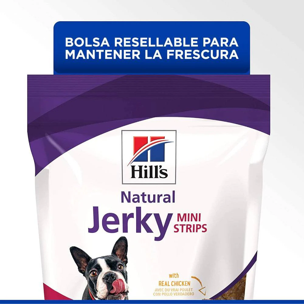 Hill’s Natural Jerky Mini Strips – Caja de 12 Bolsas de Premios Naturales de Pollo para Perro (200g)