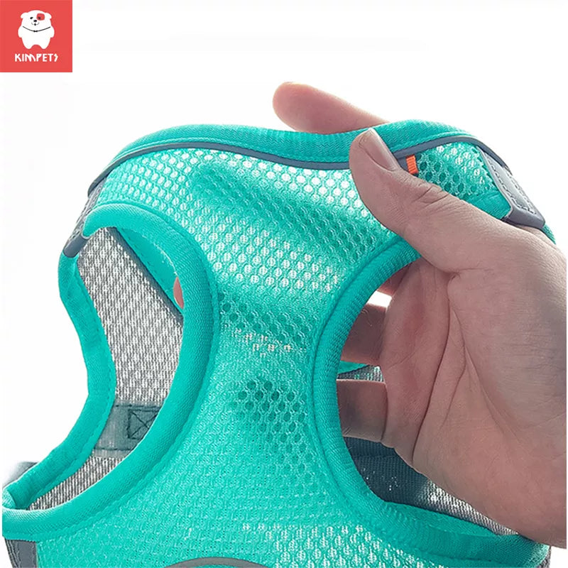 Arnés/chaleco tipo pechera para perros pequeños, gatos y conejos; ajustable, reflejante y transpirable. Ideal para paseos al aire libre