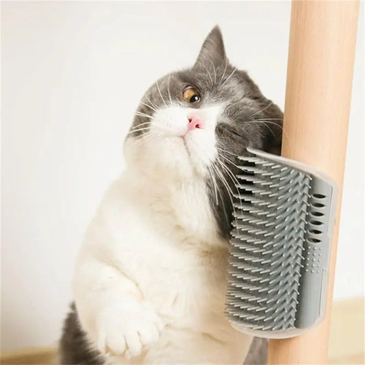 Cepillo desmontable y compacto removedor de pelo, masticable y masajeador de esquinas para gatos