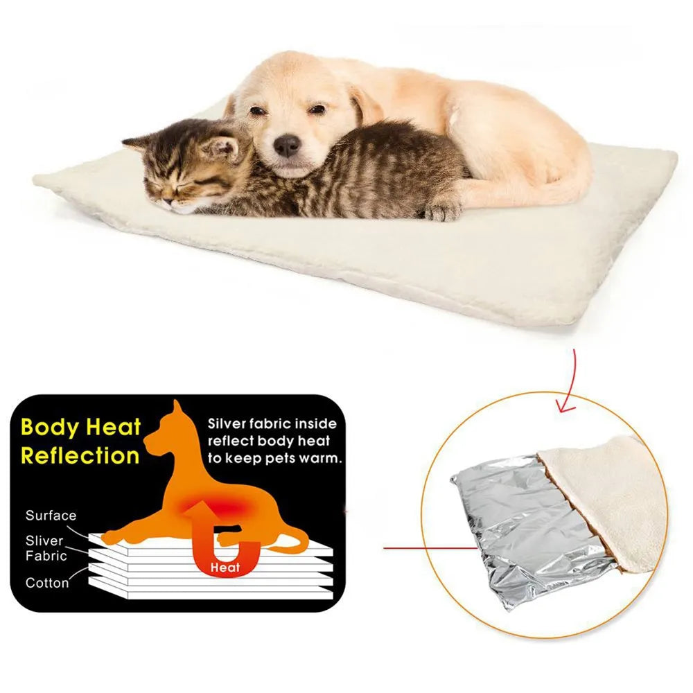 Estera-cama para perros, gatos y conejos; auto calentable, térmica, para interiores y exteriores, antideslizable