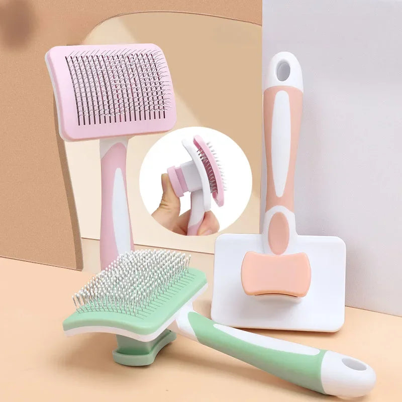 Peine para perros y gatos con cerdas de acero inoxidable; removedor de pelo flotante, para el cuidado, limpieza y belleza del pelaje