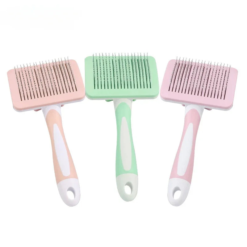 Peine para perros y gatos con cerdas de acero inoxidable; removedor de pelo flotante, para el cuidado, limpieza y belleza del pelaje