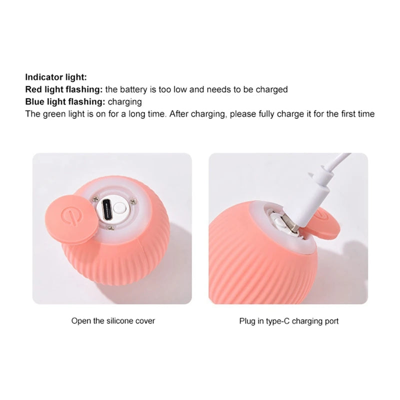 Pelota de entrenamiento y juguete inteligente, interactivo, automático y eléctrico para perros pequeños/medianos y gatos