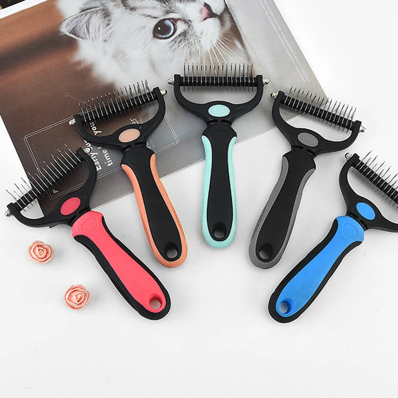 Peine cortador de nudos, removedor de pelo, desenredante, de desmate suave; para perros, gatos y conejos
