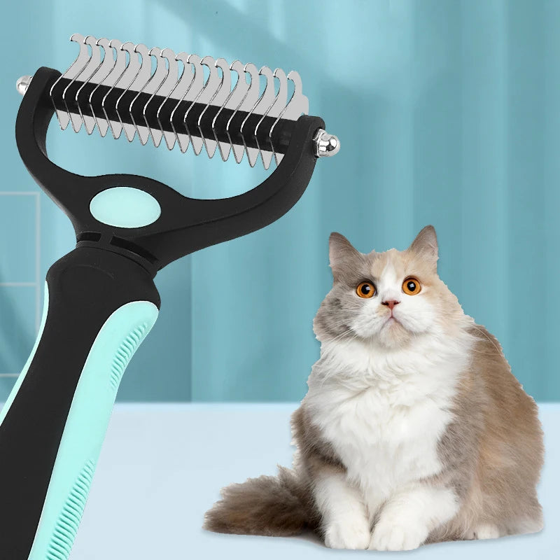 Peine cortador de nudos, removedor de pelo, desenredante, de desmate suave; para perros, gatos y conejos