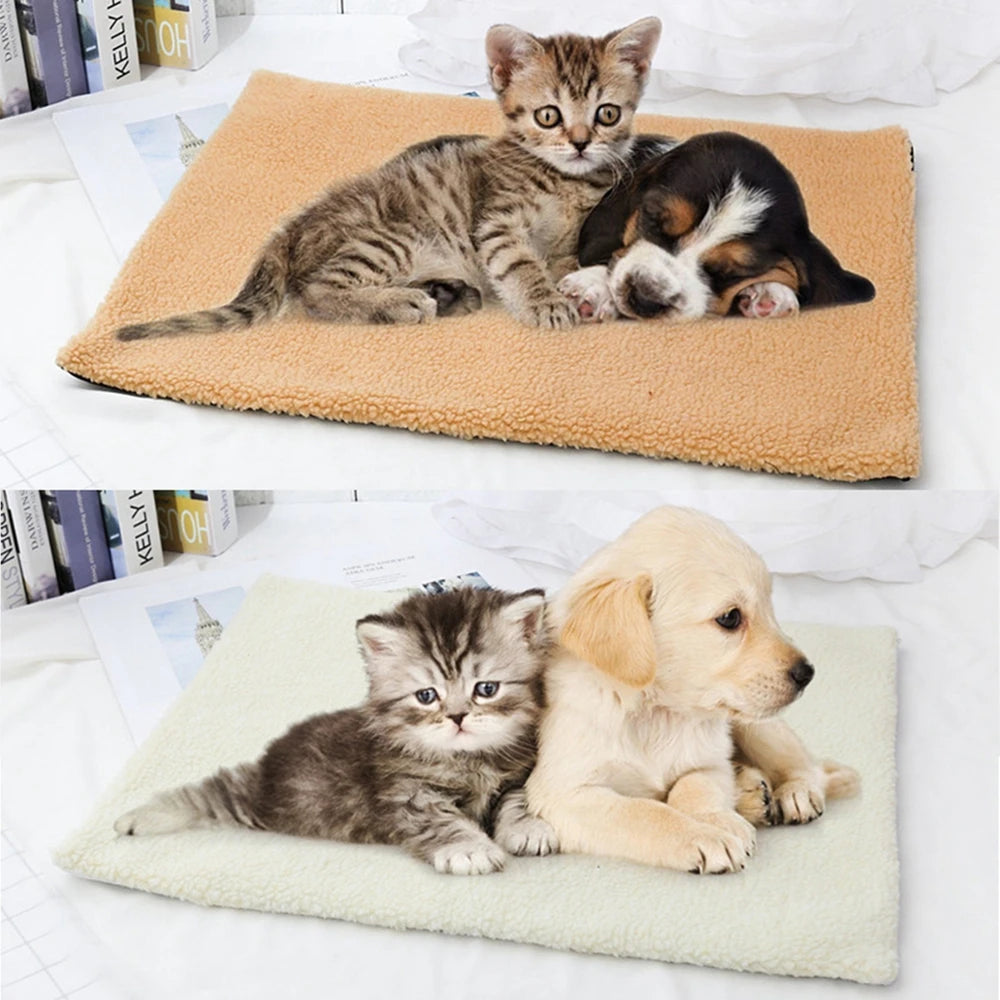 Estera-cama para perros, gatos y conejos; auto calentable, térmica, para interiores y exteriores, antideslizable