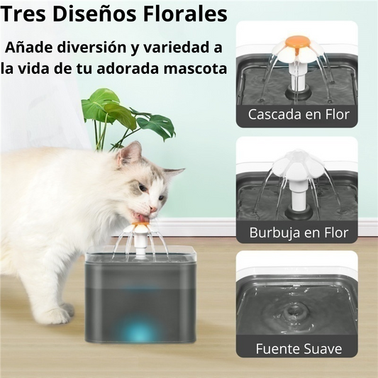 Bebedero tipo fuente automático de 2 litros para perros pequeños/medianos y gatos