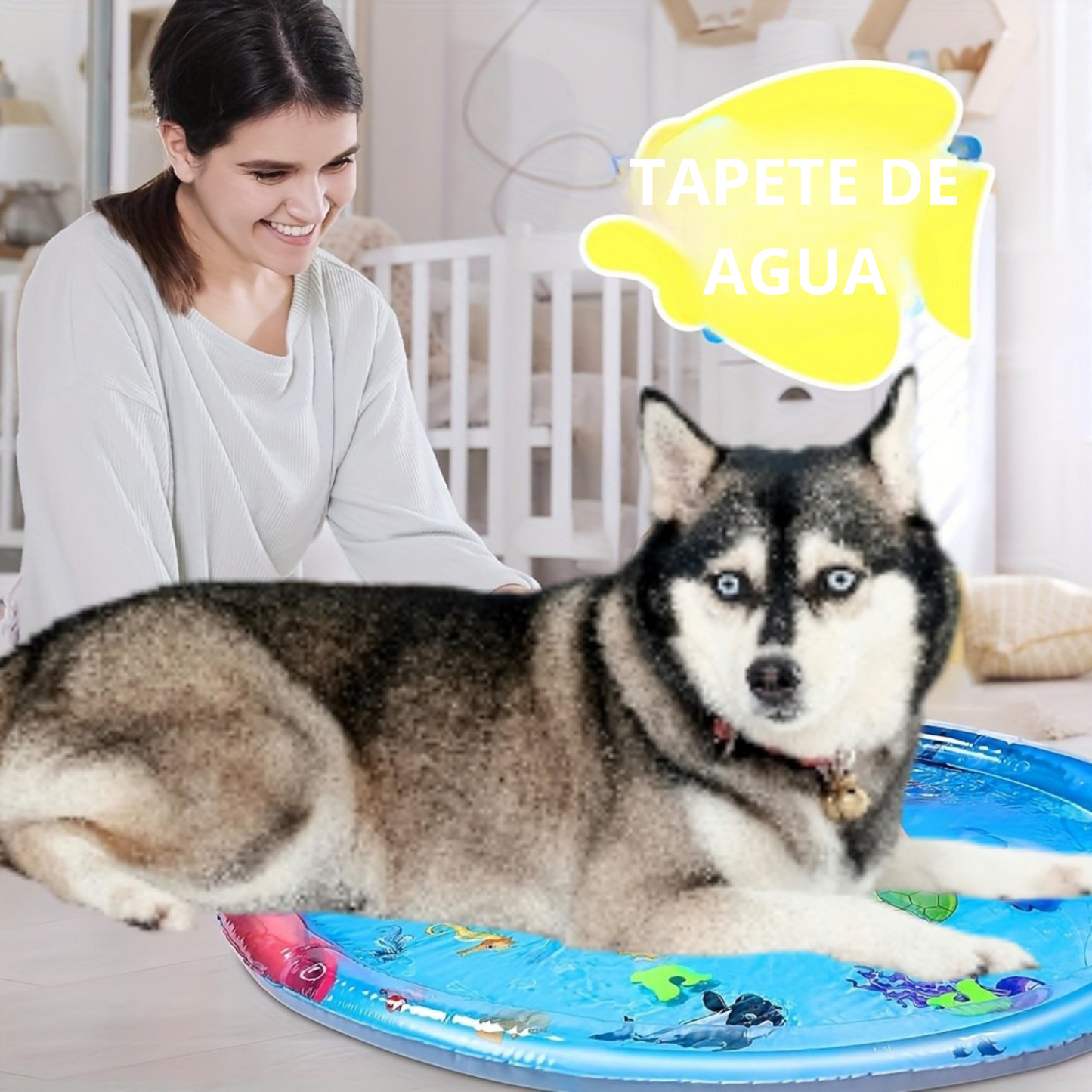 Tapete de Agua con Delfín para Mascotas | Juguete Didáctico 🐬💦🐾